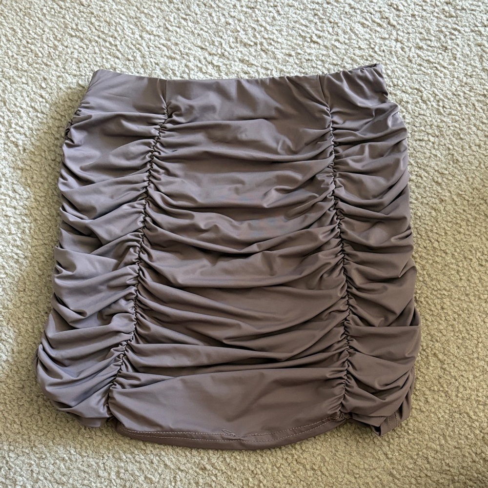 Ruched Skirt in Taupe
